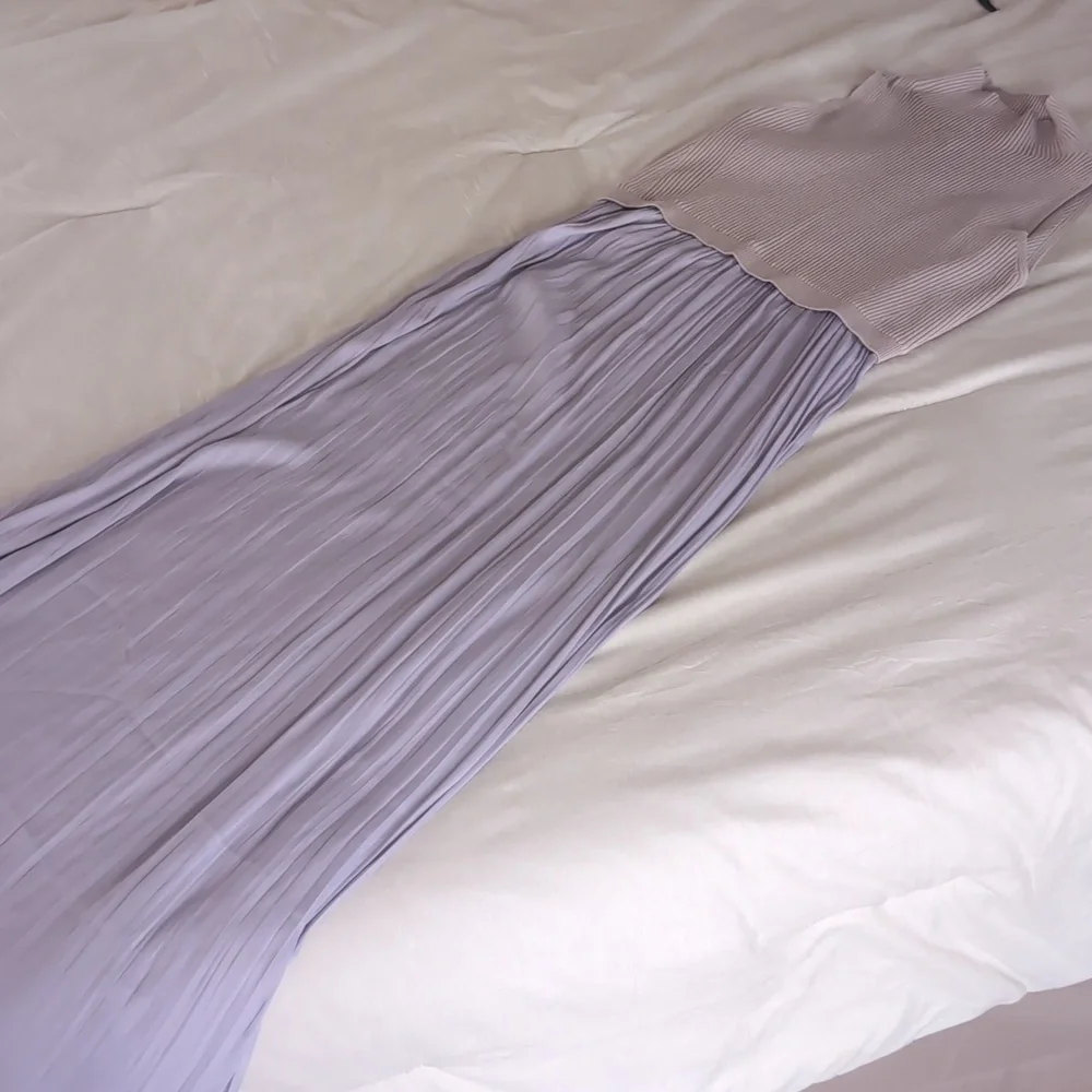 Anthropologie Large Sleeveless Twofer Dress Lavender Purple Pleated Long Spring - Picture 2 of 8